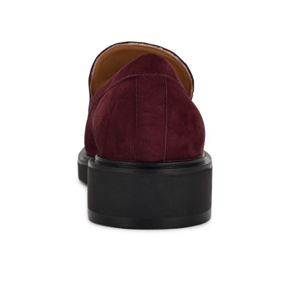 Nine West Women's Roker Slip-On Round Toe Casual Loafers Burgundy Suede Size 9.5 - Picture 3 of 4